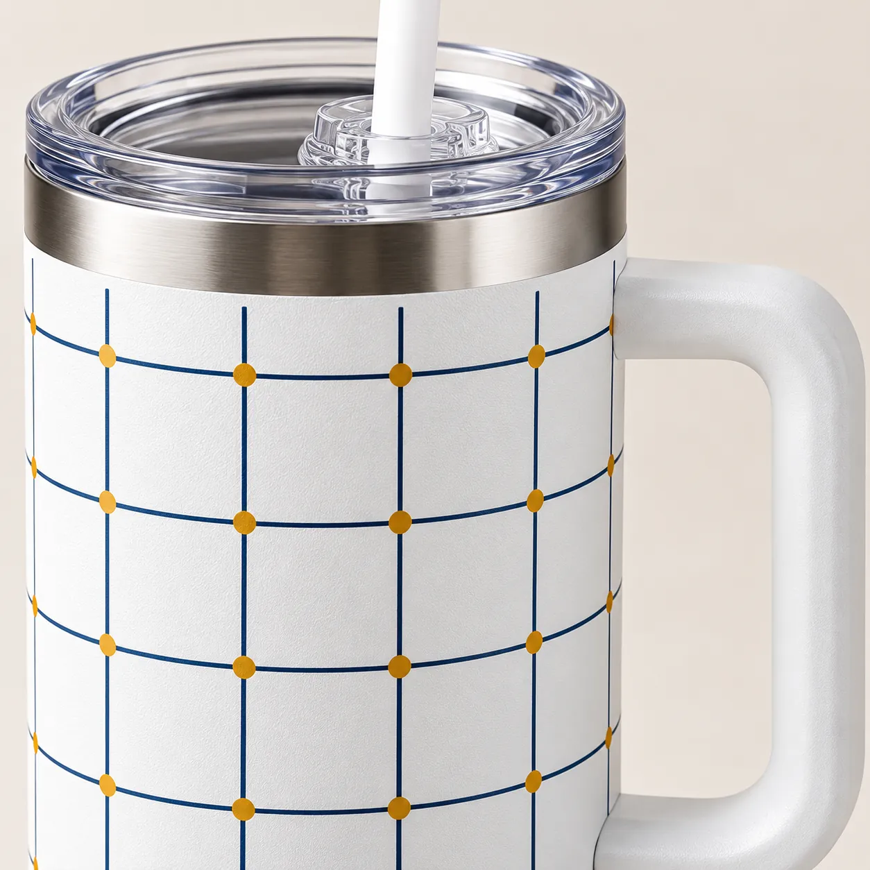 City Grid 40 oz Handle Tumbler — detail design mockup
