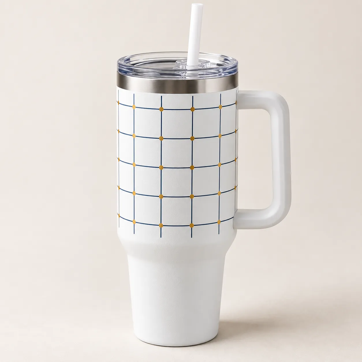 City Grid 40 oz Handle Tumbler — main design mockup