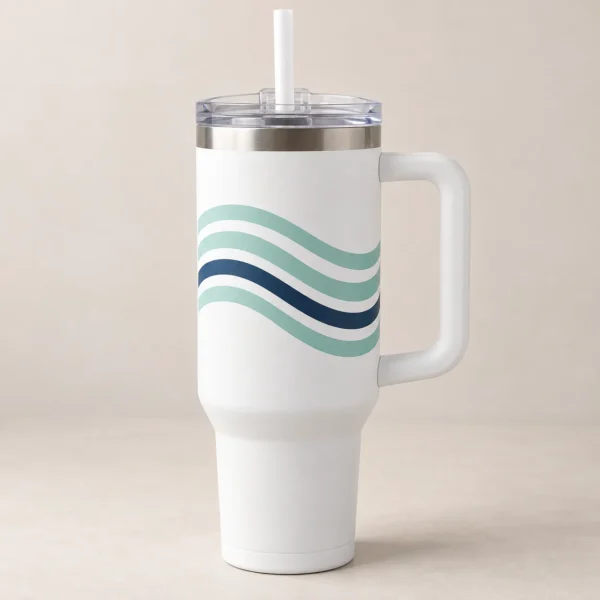 Coastal Mile 40 oz Handle Tumbler — main design mockup