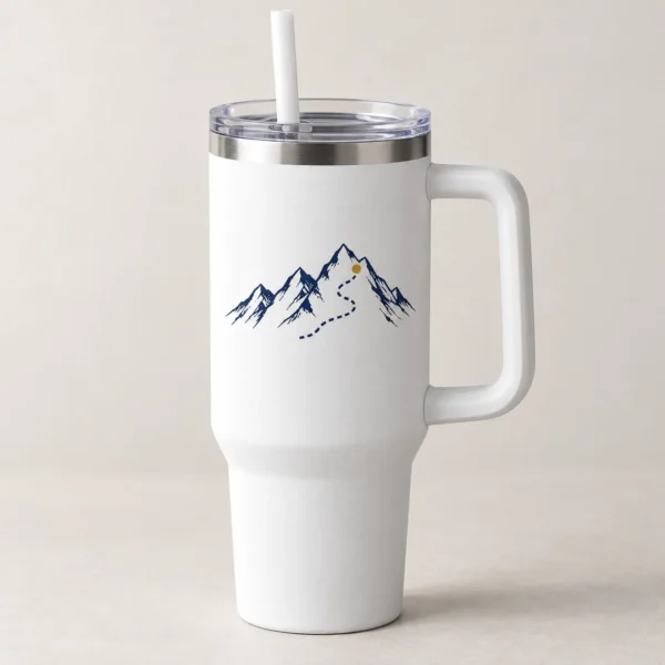 Trail Marker 40 oz Handle Tumbler — main design mockup