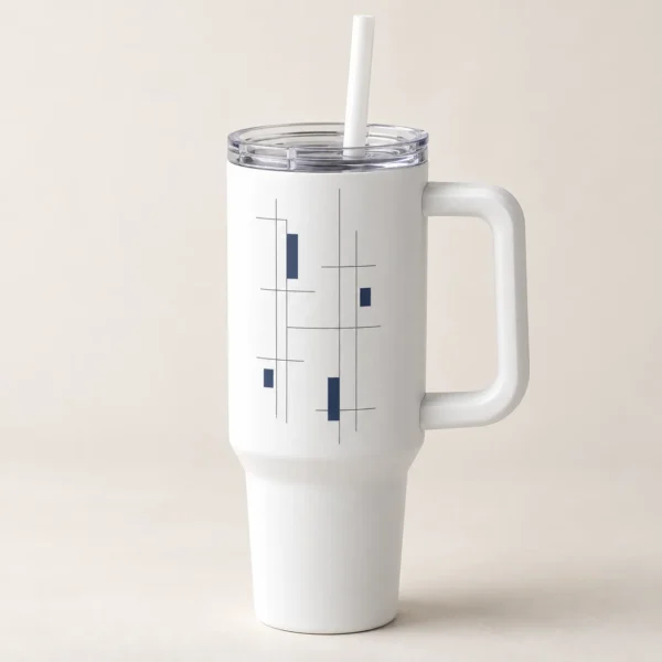 Desk Rhythm 40 oz Handle Tumbler — main design mockup