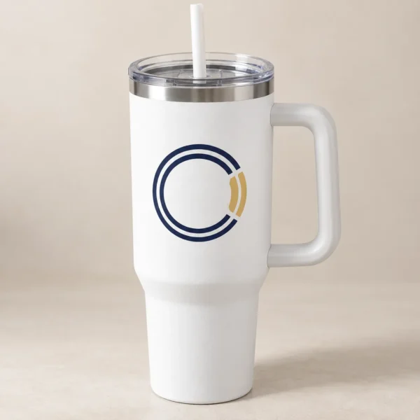 Gym Circuit 40 oz Handle Tumbler — main design mockup