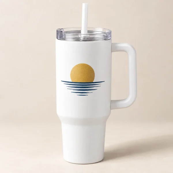 Open Road 40 oz Handle Tumbler — main design mockup