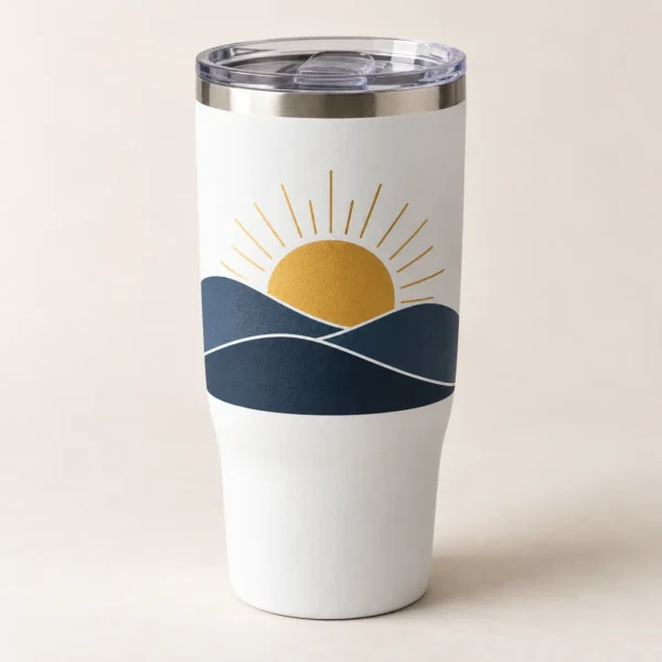 Morning Mile 20 oz Tumbler — main design mockup