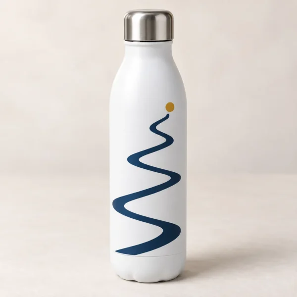 Blue Switchback Insulated Water Bottle — main design mockup