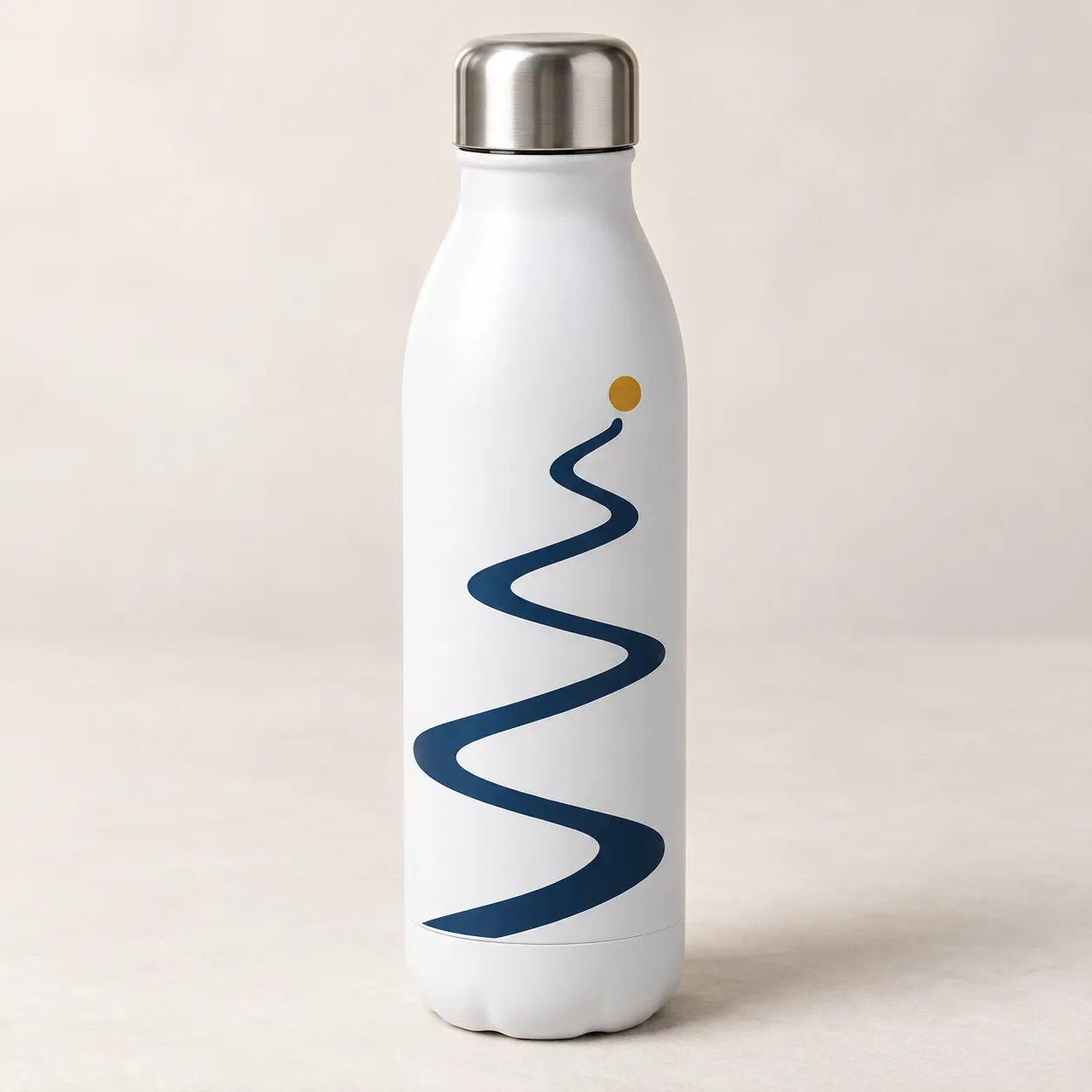 Blue Switchback Insulated Water Bottle — main design mockup