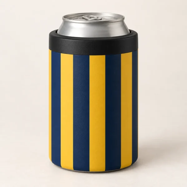 Tailgate Stripe 12 oz Insulated Can Cooler — main design mockup