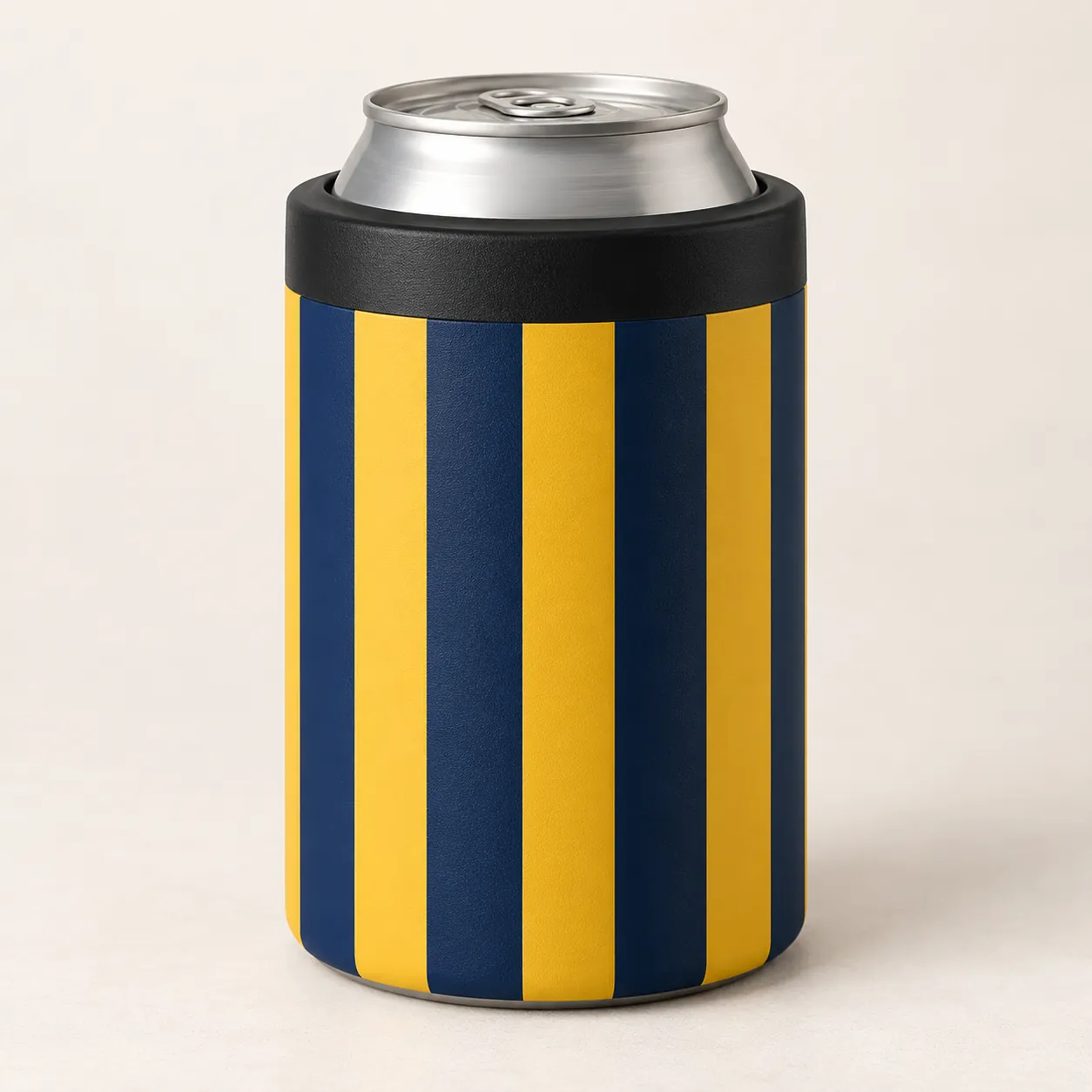 Tailgate Stripe 12 oz Insulated Can Cooler — main design mockup