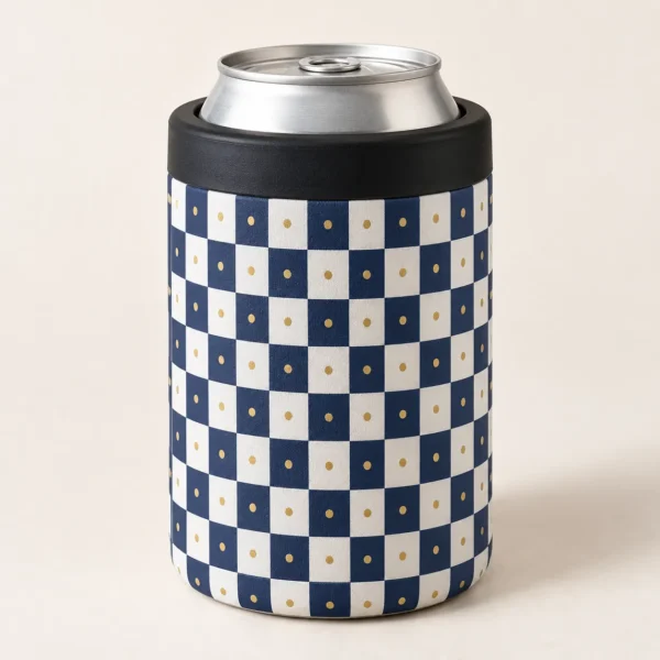 Picnic Grid 12 oz Insulated Can Cooler — main design mockup